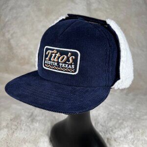 William Murray Trapper Hat Tito’s Vodka Austin Texas Corduroy Sherpa Ear Flaps